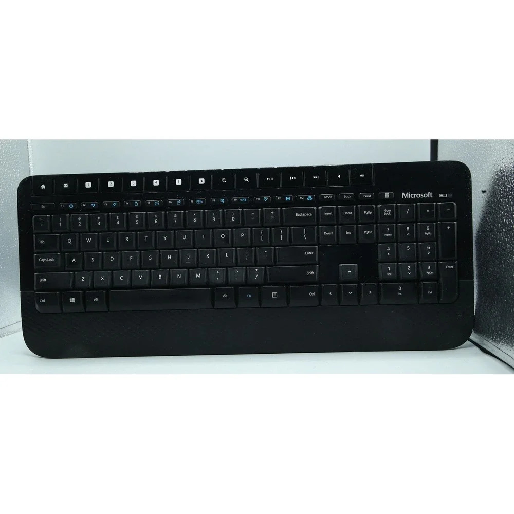 Microsoft Wireless Keyboard 2000 Model 1477 Black AES Encryption USB Receiver